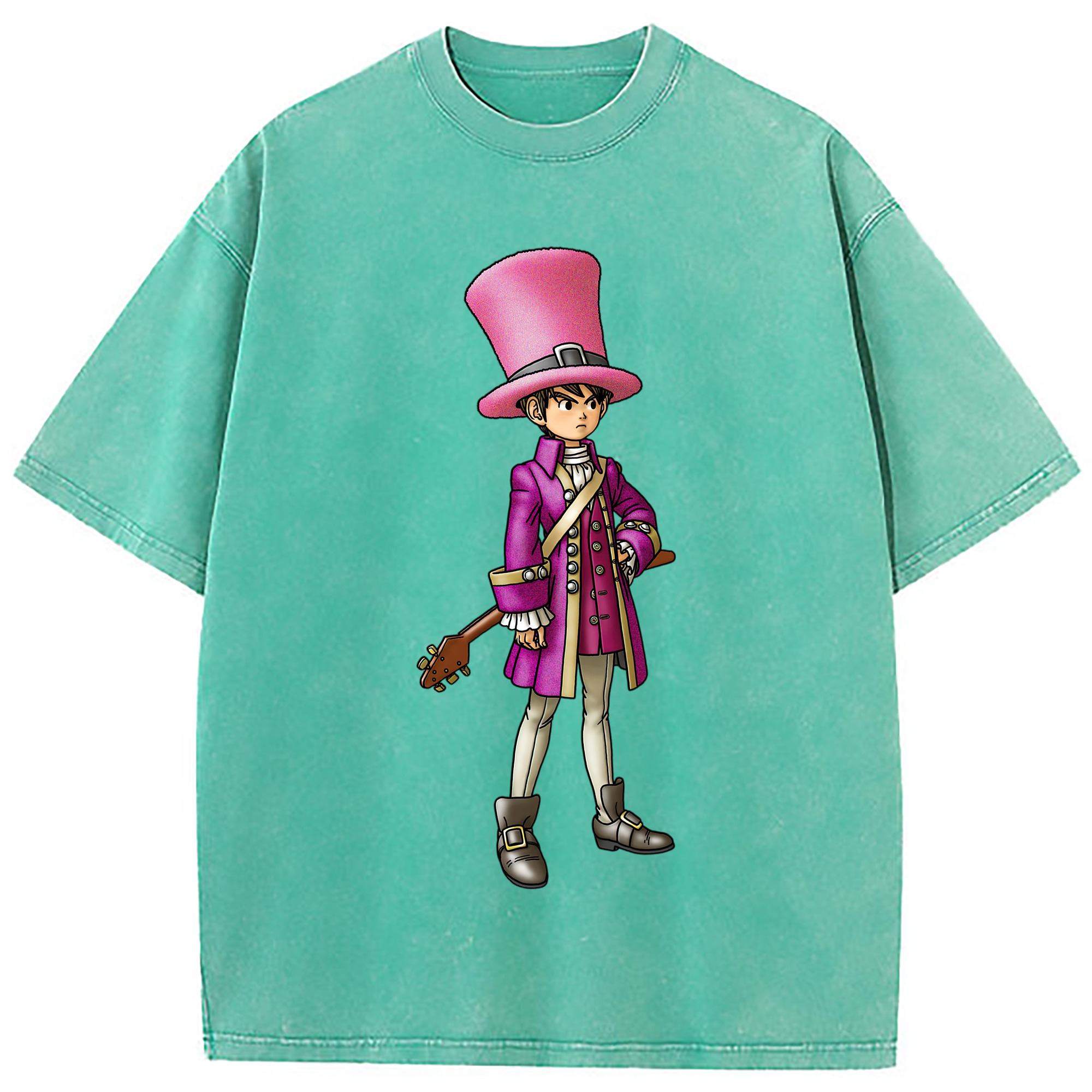 （画像用） ドラゴンクエスト Doragon Kuesuto Dragon Quest 綿100% ヴィンテージ風 半袖Tシャツ（フロントプリント）